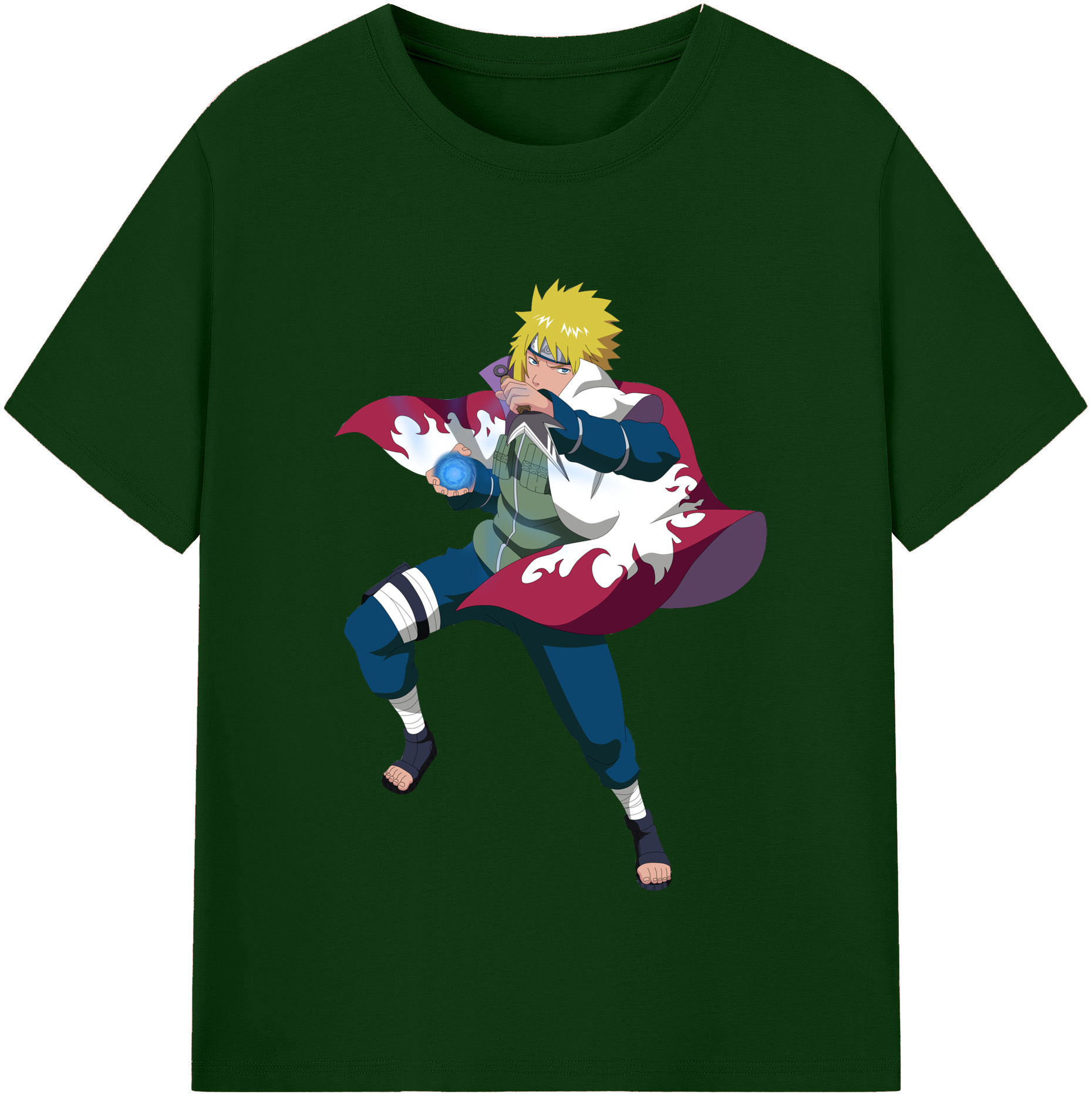 （画像用） NARUTO -ナルト- 波風 ミナト Namikaze Minato 綿100％半袖Tシャツ（フロントプリント）